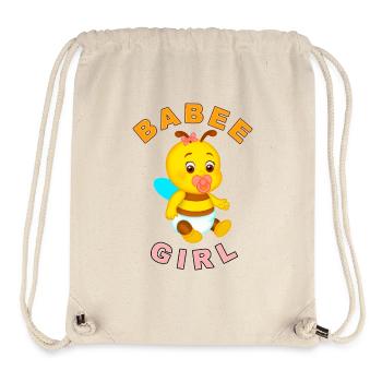 BABEE Fille avec texte - Sac à cordon recyclé Stanley/Stella - blanc naturel - Devant