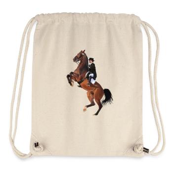 Cavalier élégant sur cheval cabré - Sac à cordon recyclé Stanley/Stella - blanc naturel - Devant