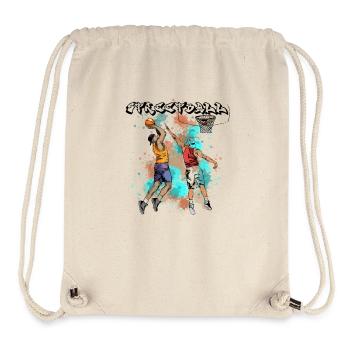 Basketball Action Illustration - Stanley/Stella recycelter Gym Bag - Naturweiß - Vorne