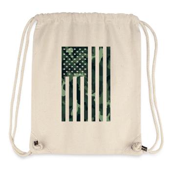 Urban Tarnstreifen  Camo Amerika USA Flagge - Stanley/Stella recycelter Gym Bag - Naturweiß - Vorne