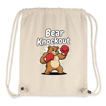 Boxender Bär Knockout - Stanley/Stella recycelter Gym Bag - Naturweiß - Vorne