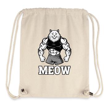 Meow Gym Cat - Funny Bodybuilding Humor - Stanley/Stella Recycled Gym Bag - natural - Front