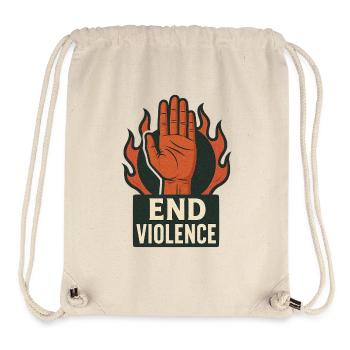 Flaming hand against violence - Stanley/Stella Recycled Gym Bag - natural - Front