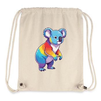 Buntes Koala-Regenbogen-Pop-Art-Aquarell - Stanley/Stella recycelter Gym Bag - Naturweiß - Vorne