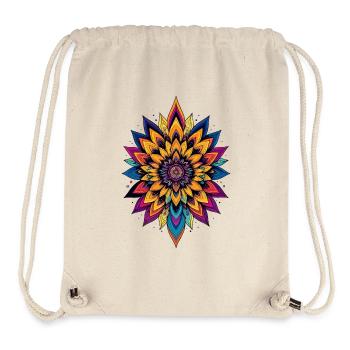 Bunte LSD Blume Mandala Farbexplosion Blumenstern - Stanley/Stella recycelter Gym Bag - Naturweiß - Vorne