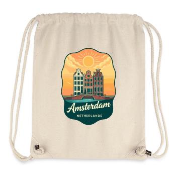 Amsterdamer Kanal Retro Niederlande Sonnenuntergangsreisen - Stanley/Stella recycelter Gym Bag - Naturweiß - Vorne