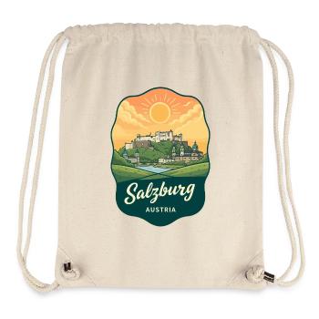 Salzburger Festung Retro Sonnenuntergangsabzeichen - Stanley/Stella recycelter Gym Bag - Naturweiß - Vorne