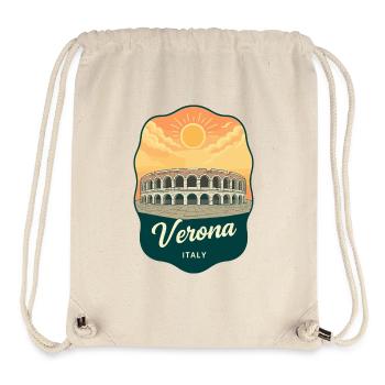 Verona Roman Arena Vintage Reiseabzeichen - Stanley/Stella recycelter Gym Bag - Naturweiß - Vorne