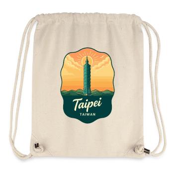 Taipei 101 Taiwan Vintage Sunset Travel Badge - Stanley/Stella Recycled Gym Bag - natural - Front