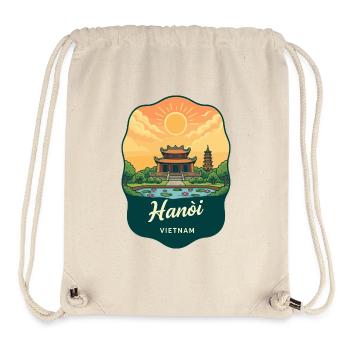 Hanoi Vietnam Vintage Sunset Travel Badge - Stanley/Stella Recycled Gym Bag - natural - Front