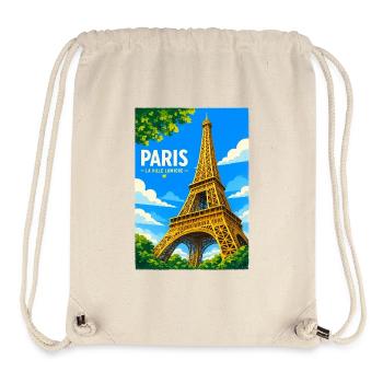 Paris Ville Lumière - Sac à cordon recyclé Stanley/Stella - blanc naturel - Devant
