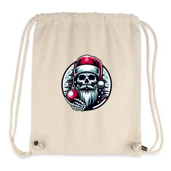 Santa Claus Skull with Christmas Ornament - Stanley/Stella Recycled Gym Bag - natural - Front