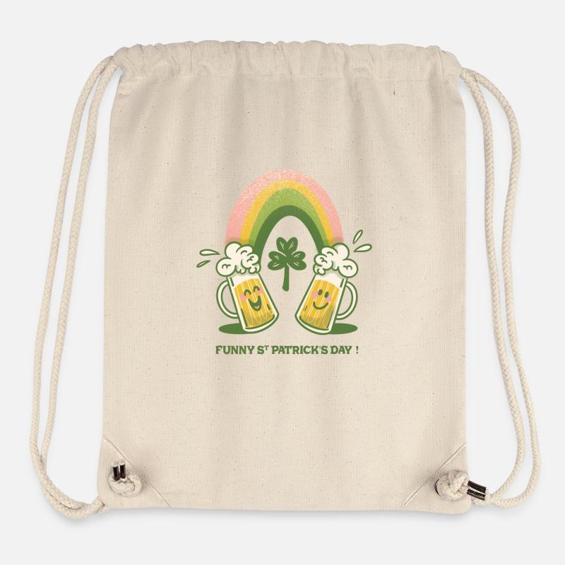 Funny Saint Patrick'day ! - Sac à cordon recyclé Stanley/Stella - blanc naturel