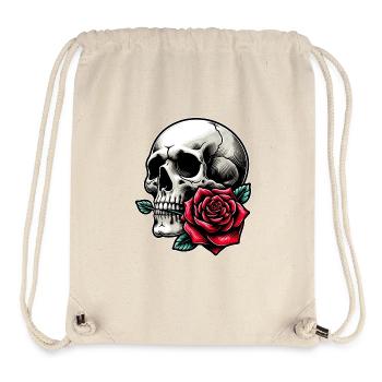 Skull with rose between the teeth - Stanley/Stella Recycled Gym Bag - natural - Front