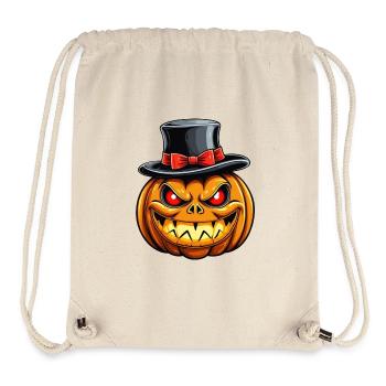 Funny grinning Halloween pumpkin with top hat - Stanley/Stella Recycled Gym Bag - natural - Front