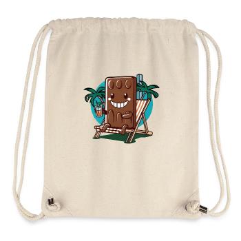 Drôle Dubaï Chocolat Pistache Pistache Chocolat - Sac à cordon recyclé Stanley/Stella - blanc naturel - Devant