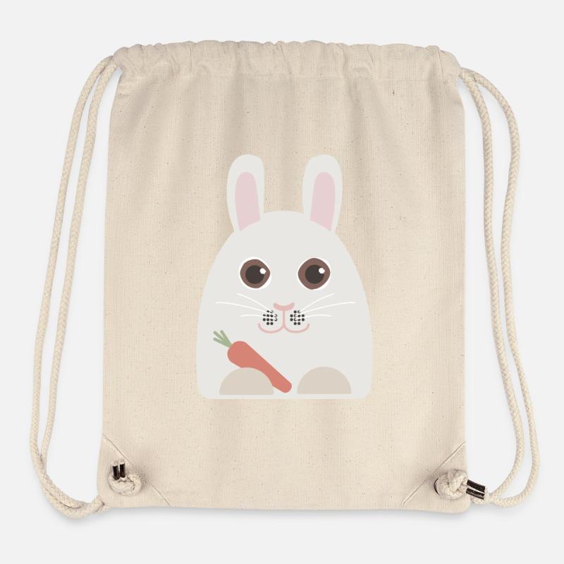 Lapin à la carotte - Sac à cordon recyclé Stanley/Stella - blanc naturel