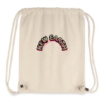New earth written in flowers, pointing to love - Stanley/Stella Recycled Gym Bag - natural - Front