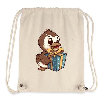 Niedliche Ente packt Geschenk aus - Stanley/Stella recycelter Gym Bag - Naturweiß - Vorne
