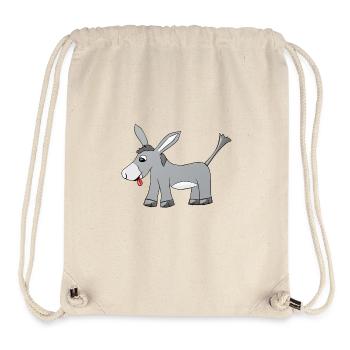 Donkey sticks out its tongue. Gift - Stanley/Stella Recycled Gym Bag - natural - Front