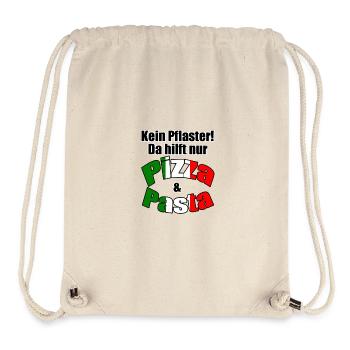 Pizza & Pasta Italien lustig Spruch Geschenk - Stanley/Stella recycelter Gym Bag - Naturweiß - Vorne