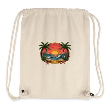 Tropical Sunset Wave Circle - Stanley/Stella Recycled Gym Bag - natural - Front