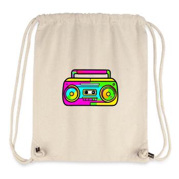 Neon Boombox Retro Pop Art - Stanley/Stella Recycled Gym Bag - natural - Front