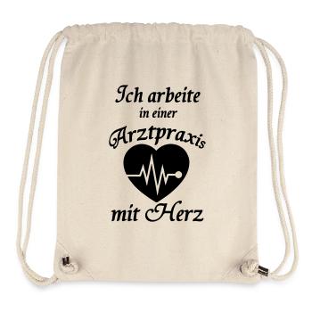 Arztpraxis mit Herz Geschenk Medizin Arzt - Stanley/Stella recycelter Gym Bag - Naturweiß - Vorne