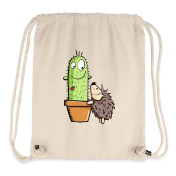Igel Und Kaktus In Love - Stanley/Stella recycelter Gym Bag - Naturweiß - Vorne
