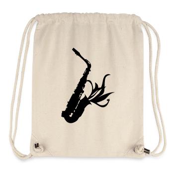 sax saxophone jazz music music Saxophon saxofón - Stanley/Stella Recycled Gym Bag - natural - Front