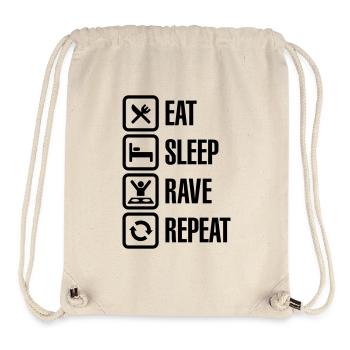Eat sleep rave repeat - Stanley/Stella recycelter Gym Bag - Naturweiß - Vorne