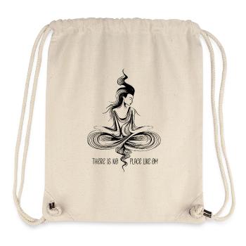 Yoga Shirt / Zeichnung "there is no place like om" - Stanley/Stella recycelter Gym Bag - Naturweiß - Vorne