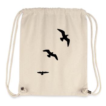 Möwen Vögel drei 3 Flug Reise Urlaub Strand segeln - Stanley/Stella recycelter Gym Bag - Naturweiß - Vorne