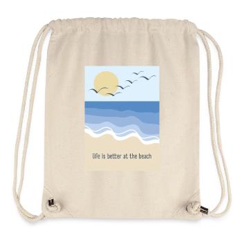 Life is better at the beach - Stanley/Stella recycelter Gym Bag - Naturweiß - Vorne