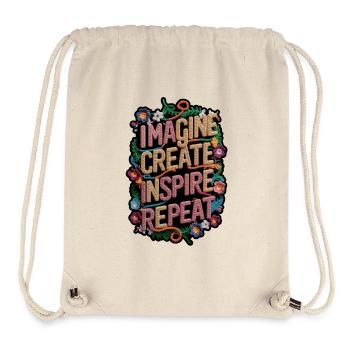 Imaginer, créer, inspirer, répéter - Sac à cordon recyclé Stanley/Stella - blanc naturel - Devant