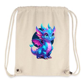 Niedlicher blauer geschuppter Drache - Stanley/Stella recycelter Gym Bag - Naturweiß - Vorne