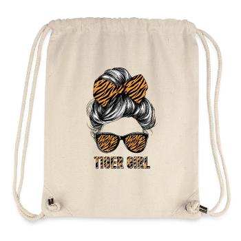 Tiger Frau Sonnenbrille Brille Haare Schleife - Stanley/Stella recycelter Gym Bag - Naturweiß - Vorne