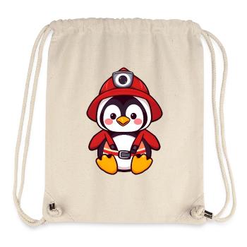Brave Penguin Firefighter Rescuing - Stanley/Stella Recycled Gym Bag - natural - Front