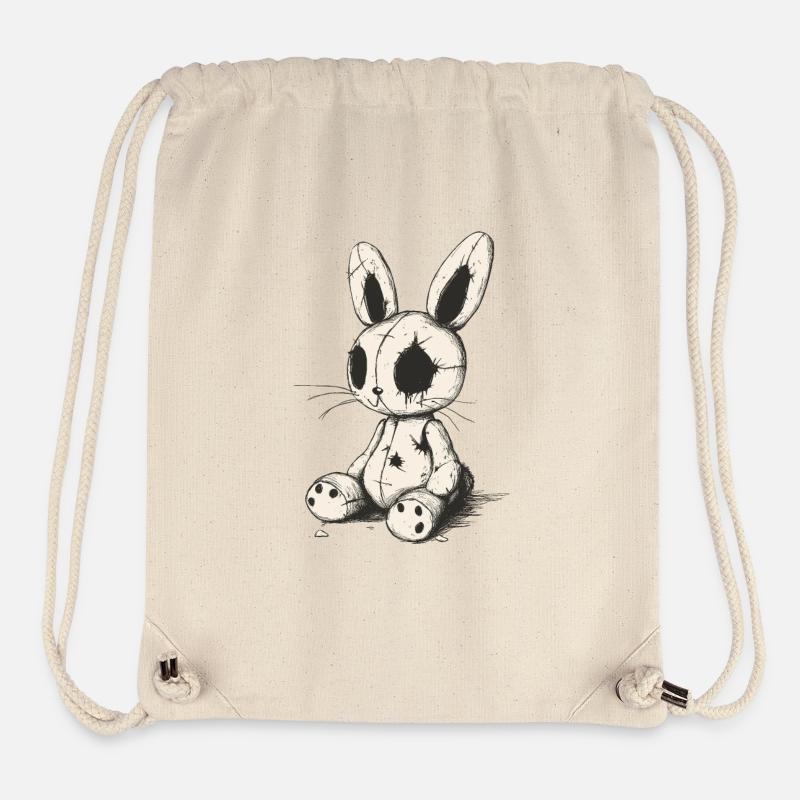 Lapin effrayant - Sac à cordon recyclé Stanley/Stella - blanc naturel