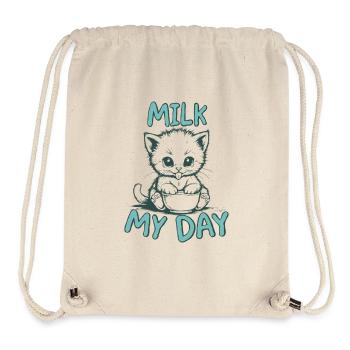 Milk My Day Cats Shirt - Stanley/Stella Recycled Gym Bag - natural - Front
