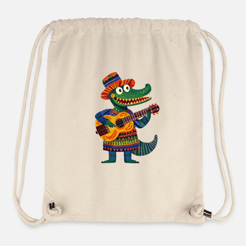 Guitar crocodile - Stanley/Stella recycelter Gym Bag - Naturweiß