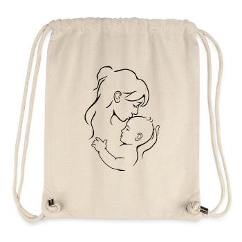 Maman embrassant son bébé - Sac à cordon recyclé Stanley/Stella - blanc naturel - Devant