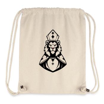 Enigmatic Cat with Red Eyes and Pink Tongue - Stanley/Stella Recycled Gym Bag - natural - Front
