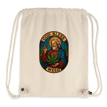 GOd Bless Weed - Sac à cordon recyclé Stanley/Stella - blanc naturel - Devant