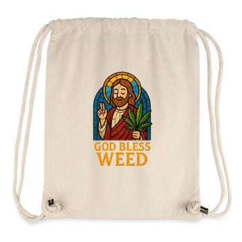 God Bless Weed - Sac à cordon recyclé Stanley/Stella - blanc naturel - Devant