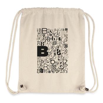 Typo B - Conception de lettres pour les amateurs de polices de caractères - Sac à cordon recyclé Stanley/Stella - blanc naturel - Devant