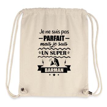Pas parfait mais super barman - Sac à cordon recyclé Stanley/Stella - blanc naturel - Devant