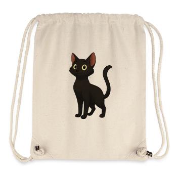 Chat Noir Yeux Dorés - Sac à cordon recyclé Stanley/Stella - blanc naturel - Devant