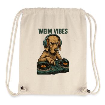 Weimaraner DJ: Retro Musik Design – Weim Vibes - Stanley/Stella recycelter Gym Bag - Naturweiß - Vorne