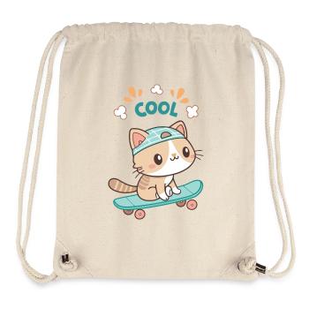 Trendy kawaii skateboard kitten - Stanley/Stella Recycled Gym Bag - natural - Front